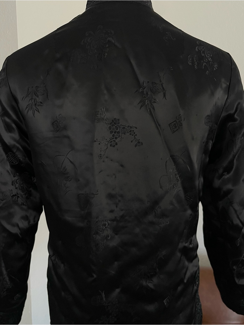 Vintage Chinese Brocade Floral Reversible Frog Closure Jacket - Picture 10 of 11